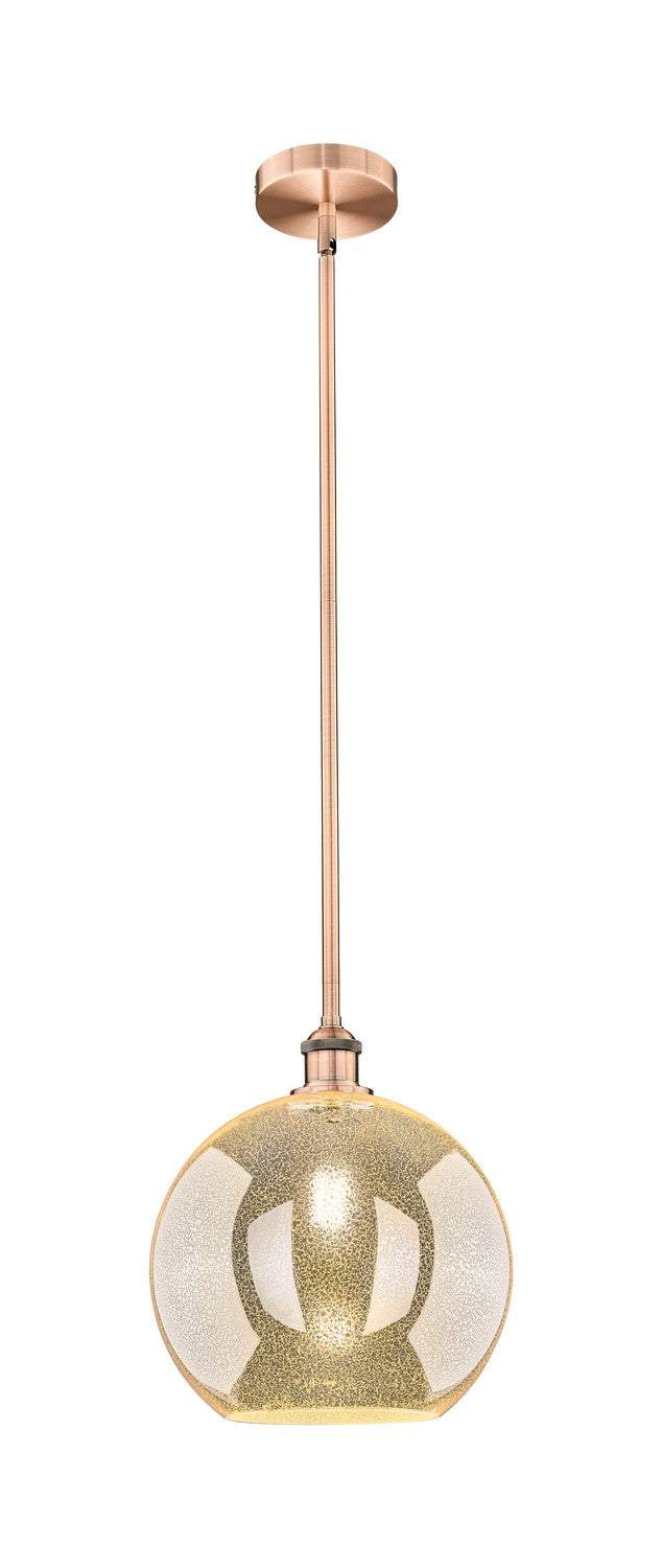 Innovations 616-1S-AC-G128-12 One Light Mini Pendant, Antique Copper