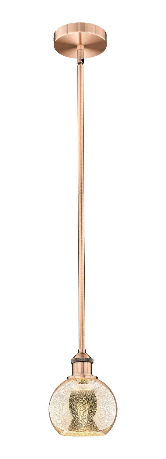 Innovations 616-1S-AC-G128-6 One Light Mini Pendant, Antique Copper