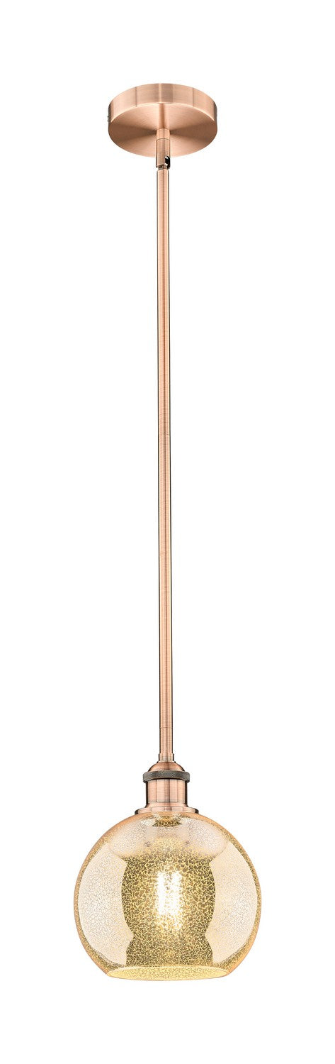 Innovations 616-1S-AC-G128-8 One Light Mini Pendant, Antique Copper