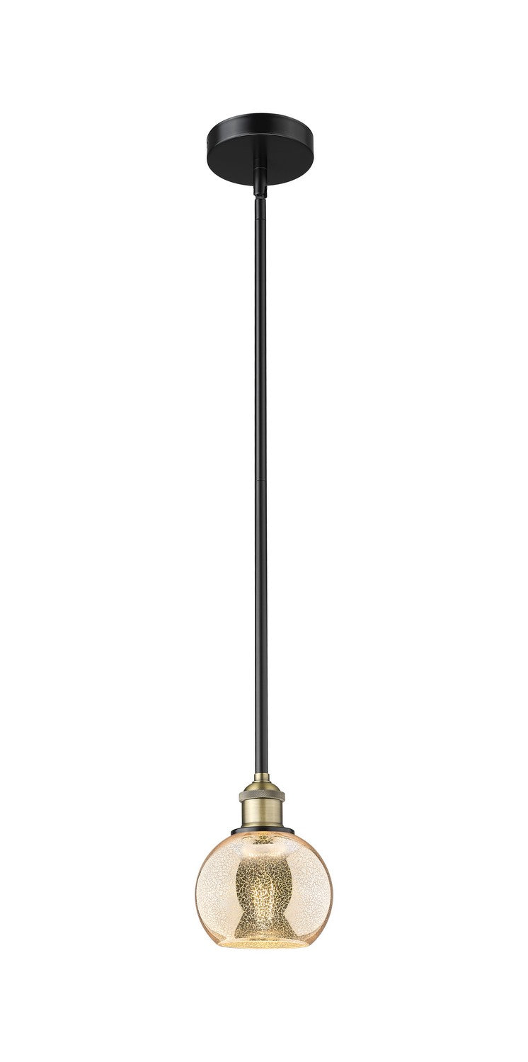Innovations 616-1S-BAB-G128-6 One Light Mini Pendant, Black Antique Brass