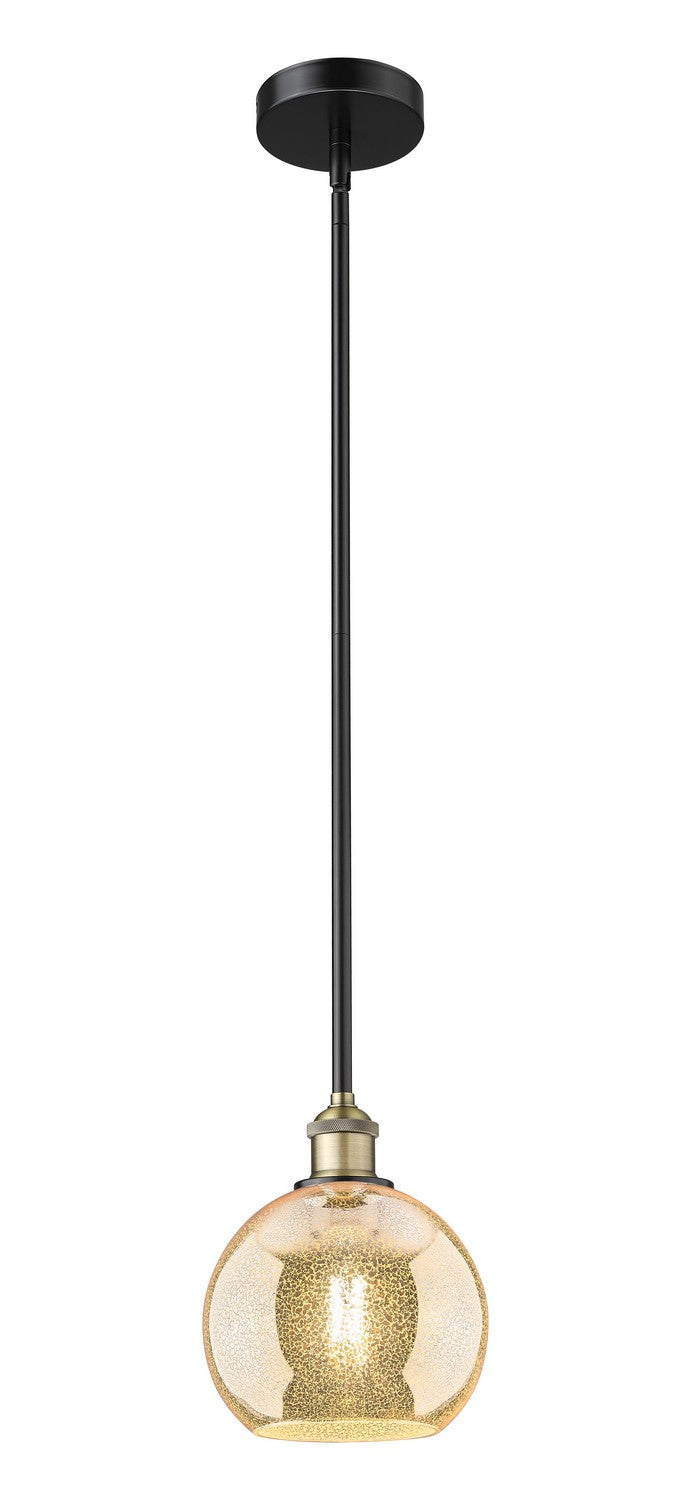 Innovations 616-1S-BAB-G128-8 One Light Mini Pendant, Black Antique Brass