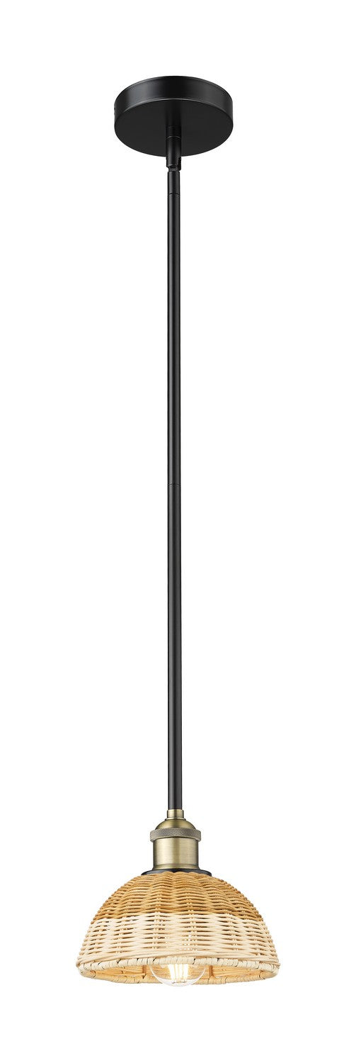 Innovations 616-1S-BAB-NBD2-75-NAT One Light Mini Pendant, Black Antique Brass