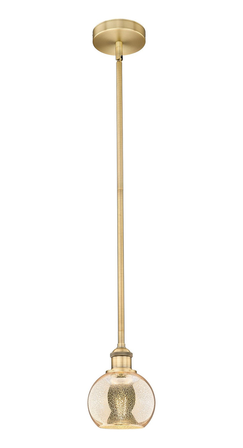 Innovations 616-1S-BB-G128-6 One Light Mini Pendant, Brushed Brass