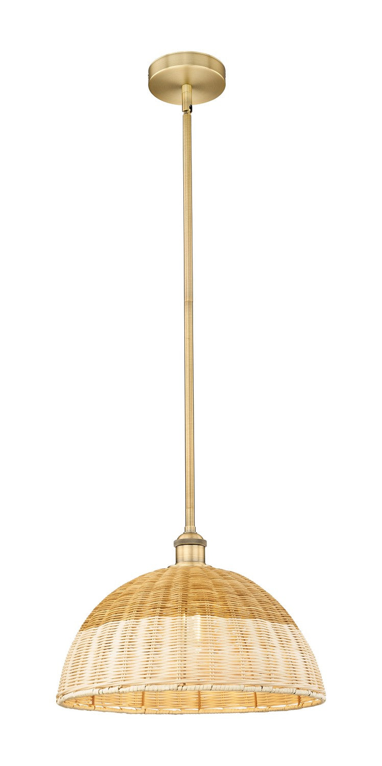 Innovations 616-1S-BB-NBD2-16-NAT One Light Mini Pendant, Brushed Brass