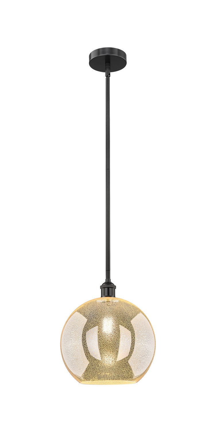 Innovations 616-1S-BK-G128-12 One Light Mini Pendant, Matte Black