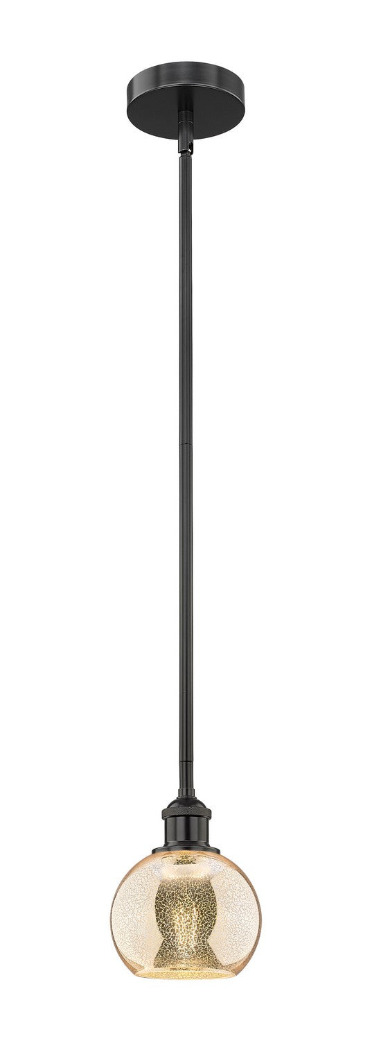 Innovations 616-1S-BK-G128-6 One Light Mini Pendant, Matte Black