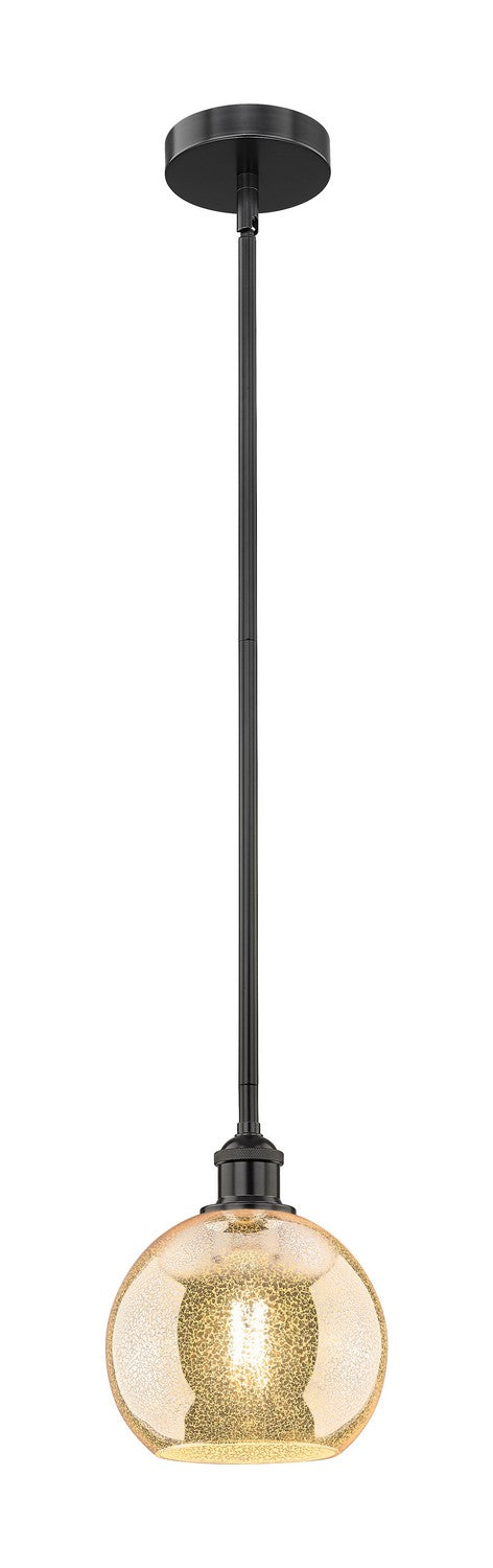 Innovations 616-1S-BK-G128-8 One Light Mini Pendant, Matte Black