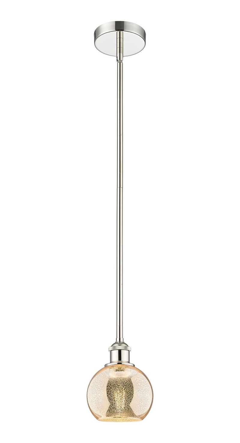 Innovations 616-1S-PN-G128-6 One Light Mini Pendant, Polished Nickel
