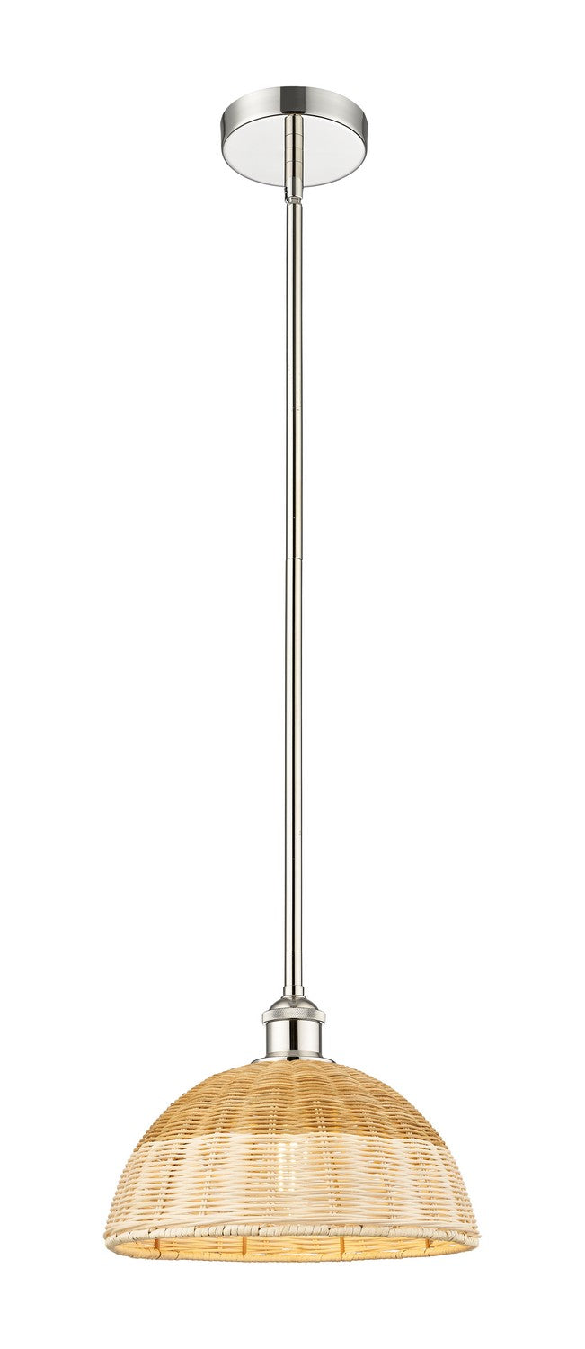 Innovations 616-1S-PN-NBD2-12-NAT One Light Mini Pendant, Polished Nickel