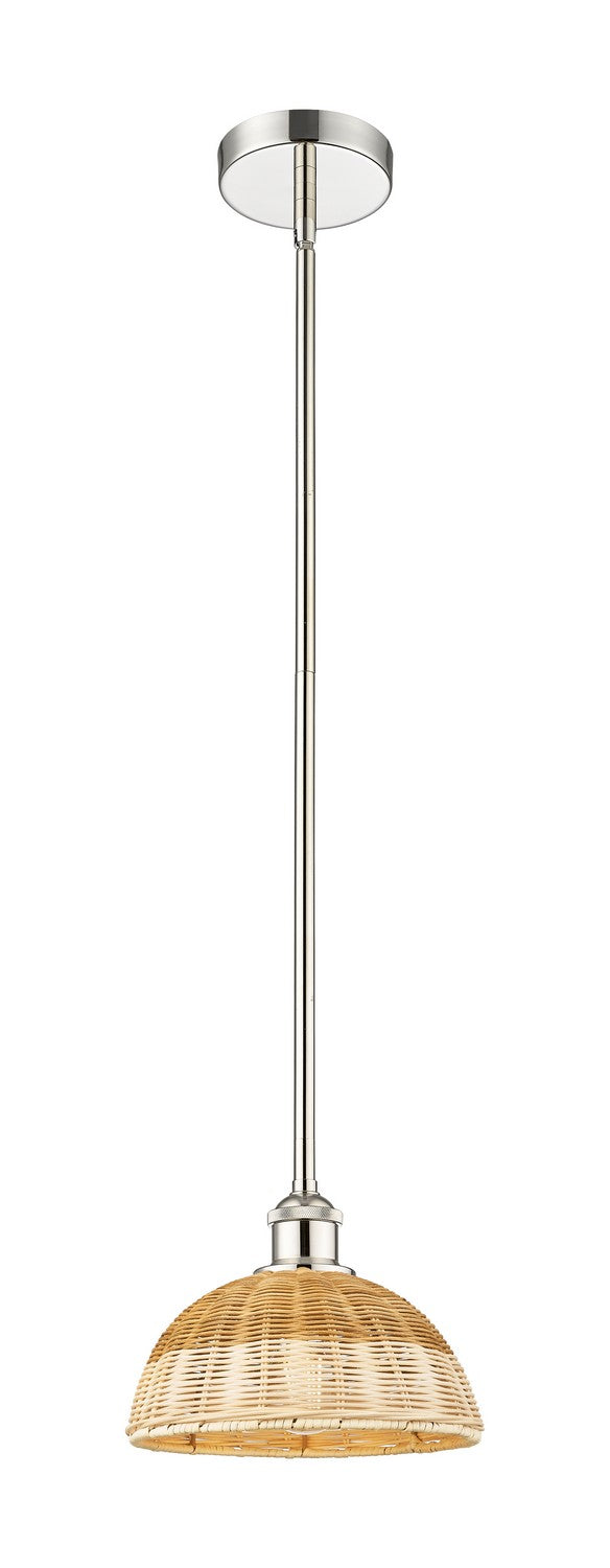 Innovations 616-1S-PN-NBD2-9-NAT One Light Mini Pendant, Polished Nickel