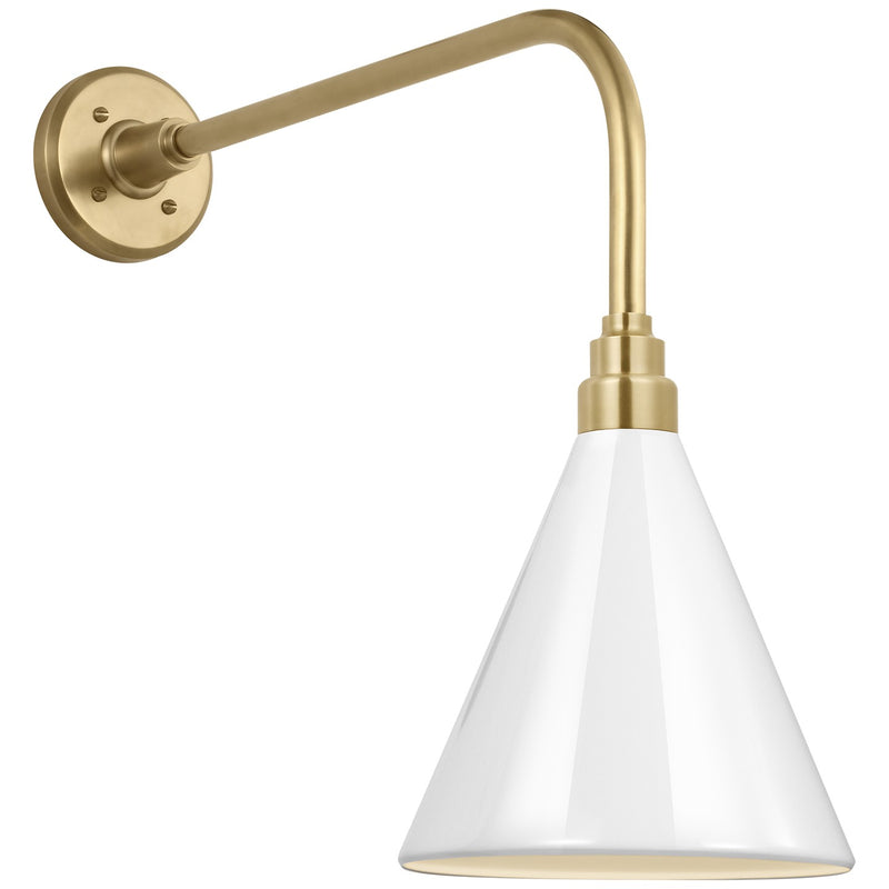 Visual Comfort Signature TOB 2809HAB/S10-WHT LED Barn Light, Hand-Rubbed Antique Brass