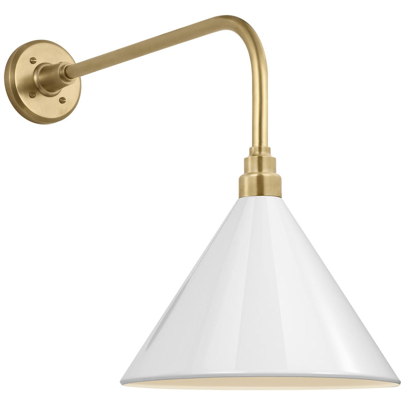 Visual Comfort Signature TOB 2809HAB/S11-WHT LED Barn Light, Hand-Rubbed Antique Brass