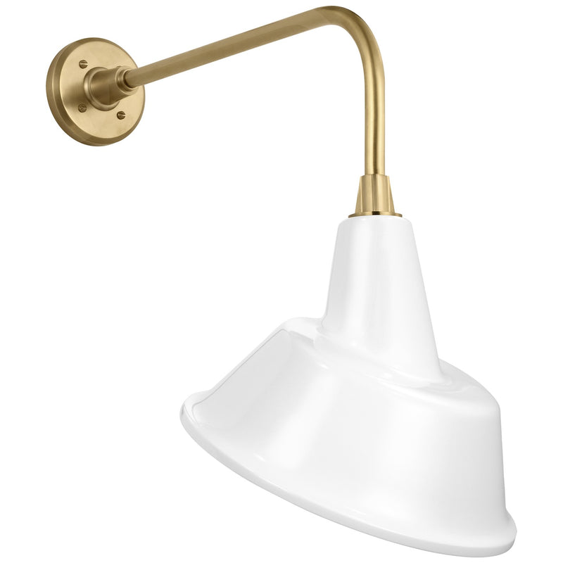 Visual Comfort Signature TOB 2809HAB/S3-WHT LED Barn Light, Hand-Rubbed Antique Brass