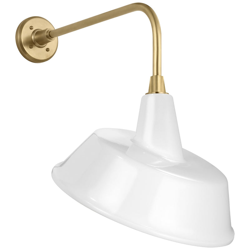Visual Comfort Signature TOB 2809HAB/S4-WHT LED Barn Light, Hand-Rubbed Antique Brass