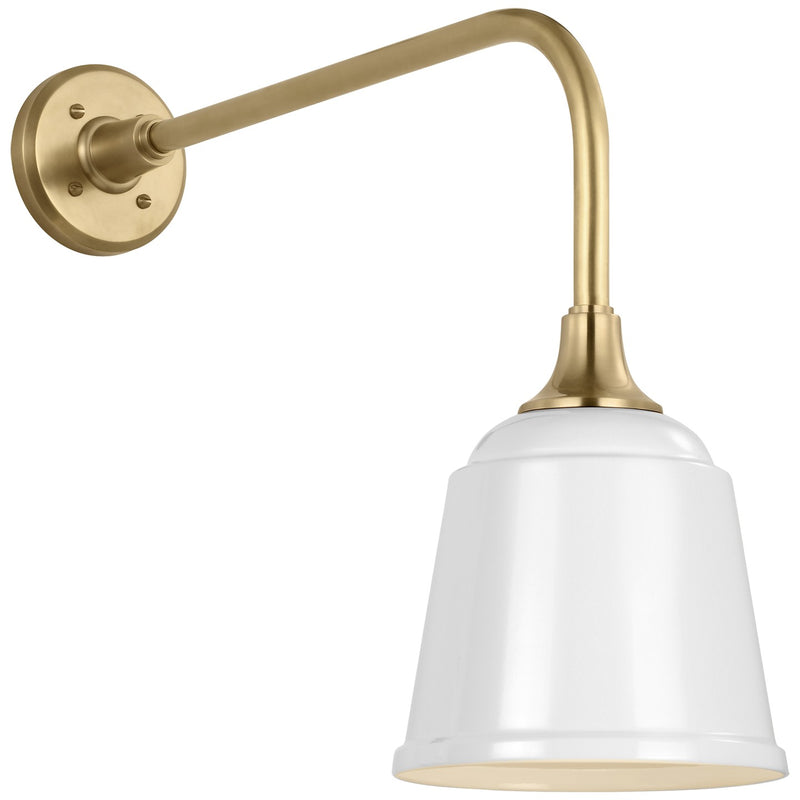 Visual Comfort Signature TOB 2809HAB/S5-WHT LED Barn Light, Hand-Rubbed Antique Brass