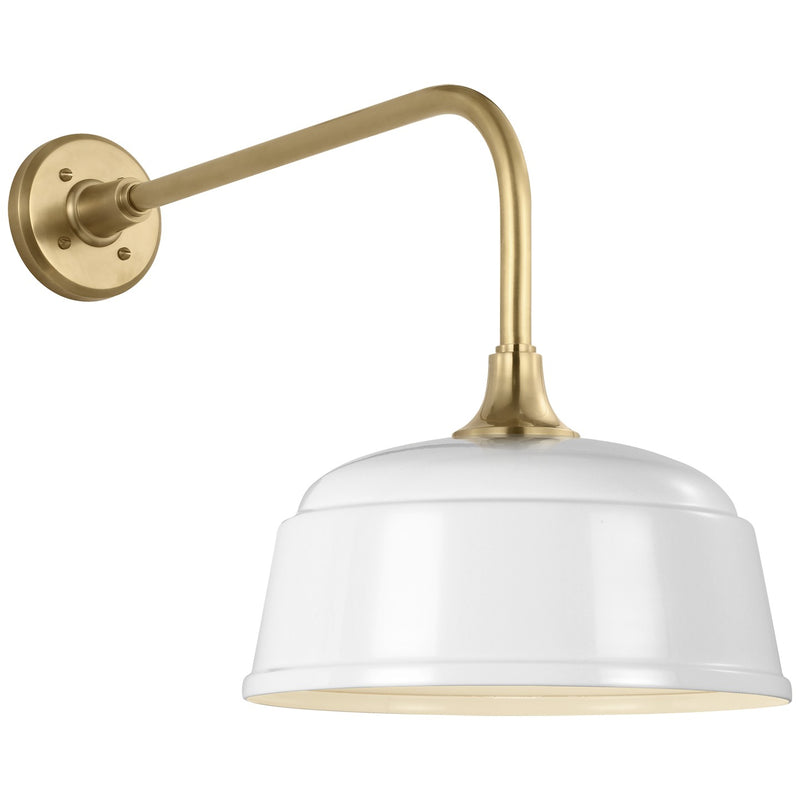 Visual Comfort Signature TOB 2809HAB/S6-WHT LED Barn Light, Hand-Rubbed Antique Brass