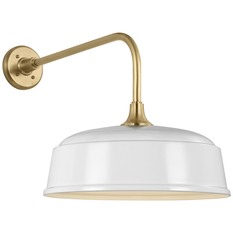 Visual Comfort Signature TOB 2809HAB/S7-WHT LED Barn Light, Hand-Rubbed Antique Brass
