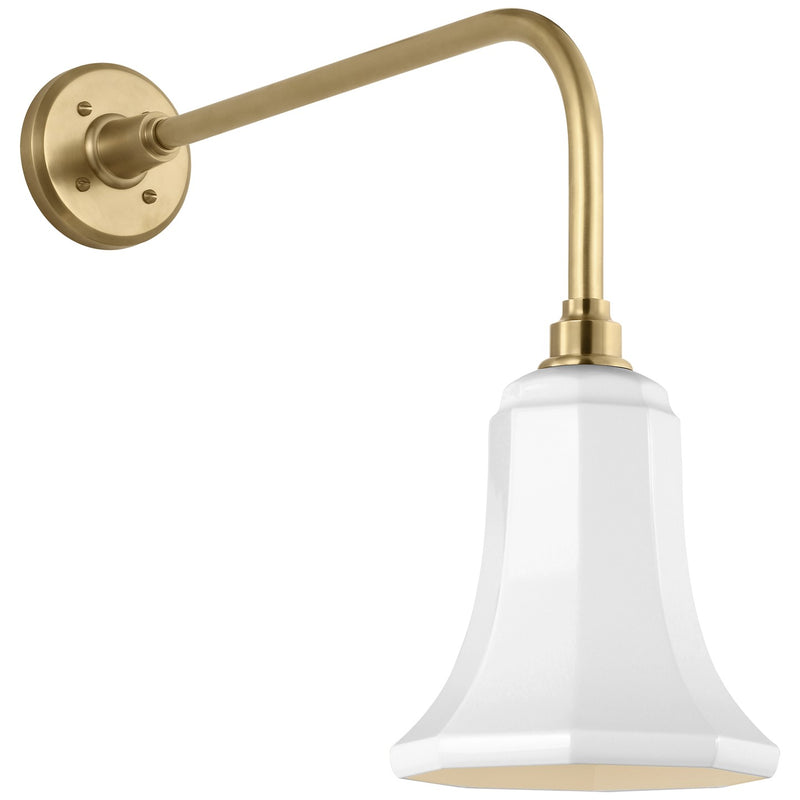 Visual Comfort Signature TOB 2809HAB/S8-WHT LED Barn Light, Hand-Rubbed Antique Brass