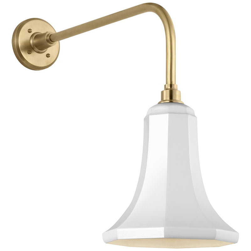 Visual Comfort Signature TOB 2809HAB/S9-WHT LED Barn Light, Hand-Rubbed Antique Brass
