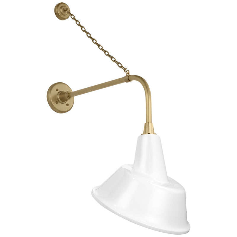 Visual Comfort Signature TOB 2810HAB/S3-WHT LED Barn Light, Hand-Rubbed Antique Brass