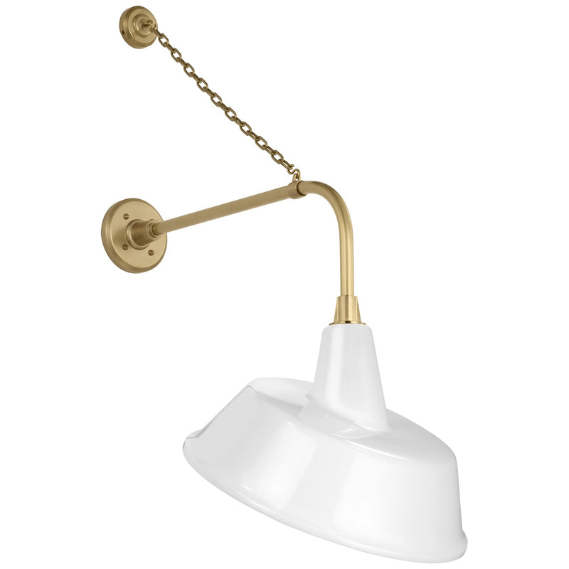 Visual Comfort Signature TOB 2810HAB/S4-WHT LED Barn Light, Hand-Rubbed Antique Brass
