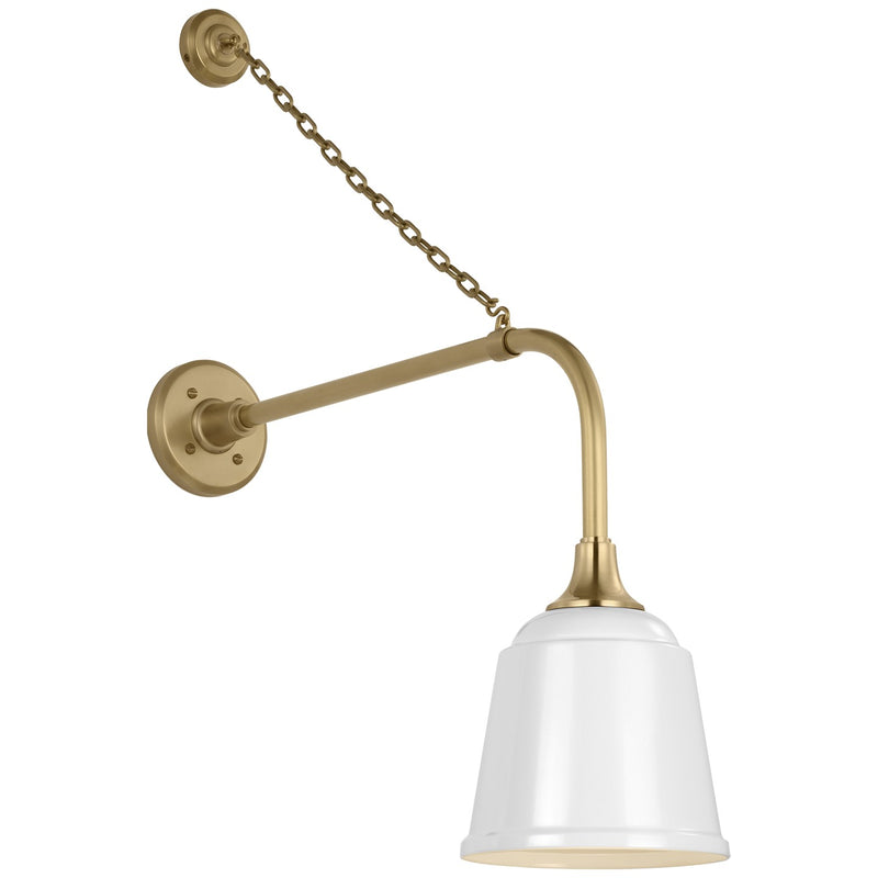 Visual Comfort Signature TOB 2810HAB/S5-WHT LED Barn Light, Hand-Rubbed Antique Brass