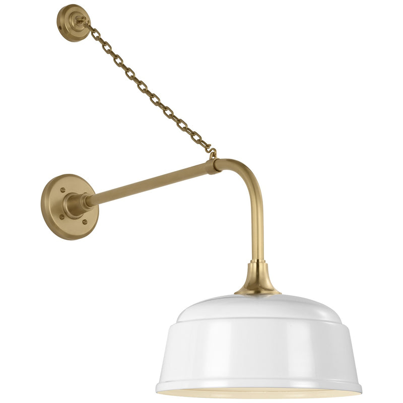 Visual Comfort Signature TOB 2810HAB/S6-WHT LED Barn Light, Hand-Rubbed Antique Brass