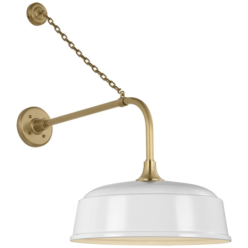 Visual Comfort Signature TOB 2810HAB/S7-WHT LED Barn Light, Hand-Rubbed Antique Brass
