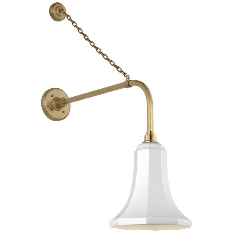 Visual Comfort Signature TOB 2810HAB/S9-WHT LED Barn Light, Hand-Rubbed Antique Brass