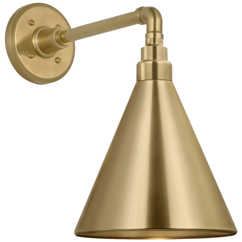 Visual Comfort Signature TOB 2811HAB/S10-HAB LED Barn Light, Hand-Rubbed Antique Brass