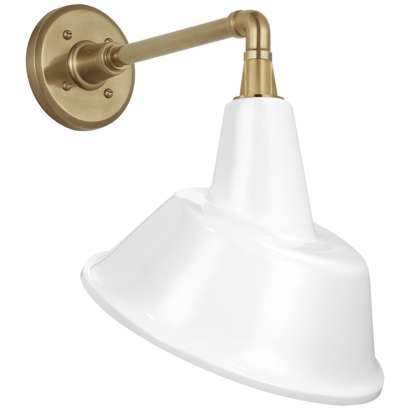 Visual Comfort Signature TOB 2811HAB/S3-WHT LED Barn Light, Hand-Rubbed Antique Brass