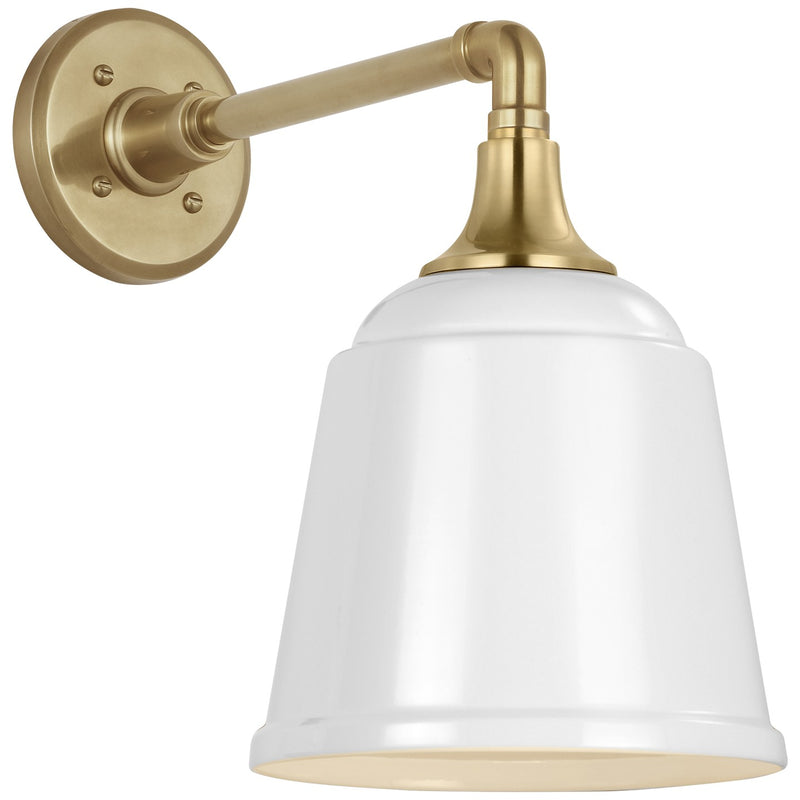 Visual Comfort Signature TOB 2811HAB/S5-WHT LED Barn Light, Hand-Rubbed Antique Brass