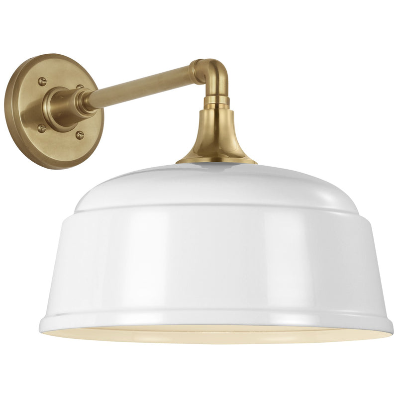 Visual Comfort Signature TOB 2811HAB/S6-WHT LED Barn Light, Hand-Rubbed Antique Brass