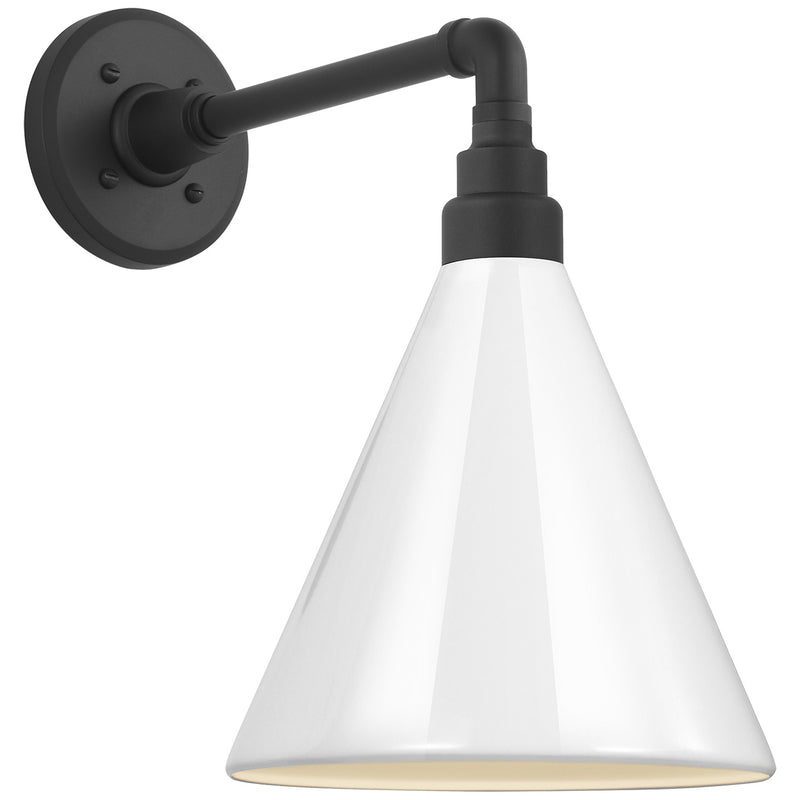 Visual Comfort Signature TOB 2811MBK/S10-WHT LED Barn Light, Matte Black