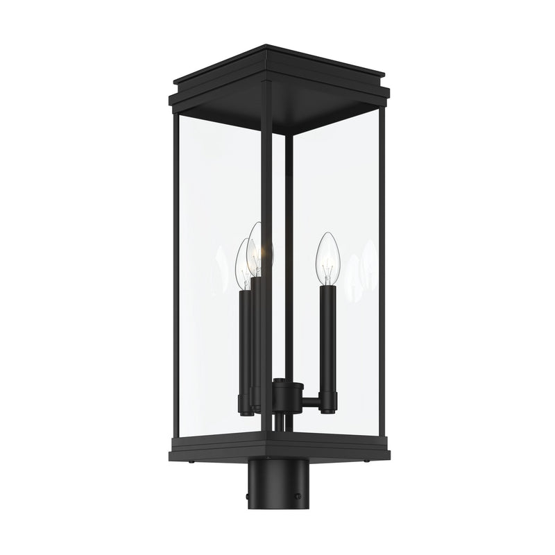 Kichler 59166BK Three Light Outdoor Post Lantern, Black