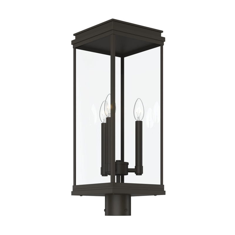 Kichler 59166OZ Three Light Outdoor Post Lantern, Olde Bronze