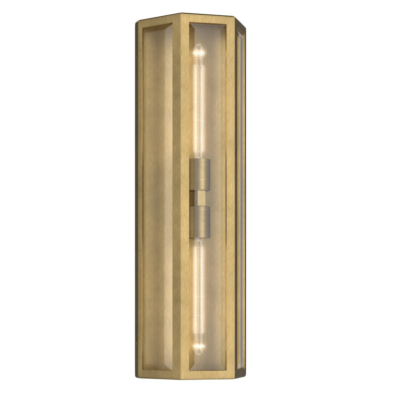 Kichler 59216NBR Two Light Outdoor Wall Mount, Natural Brass
