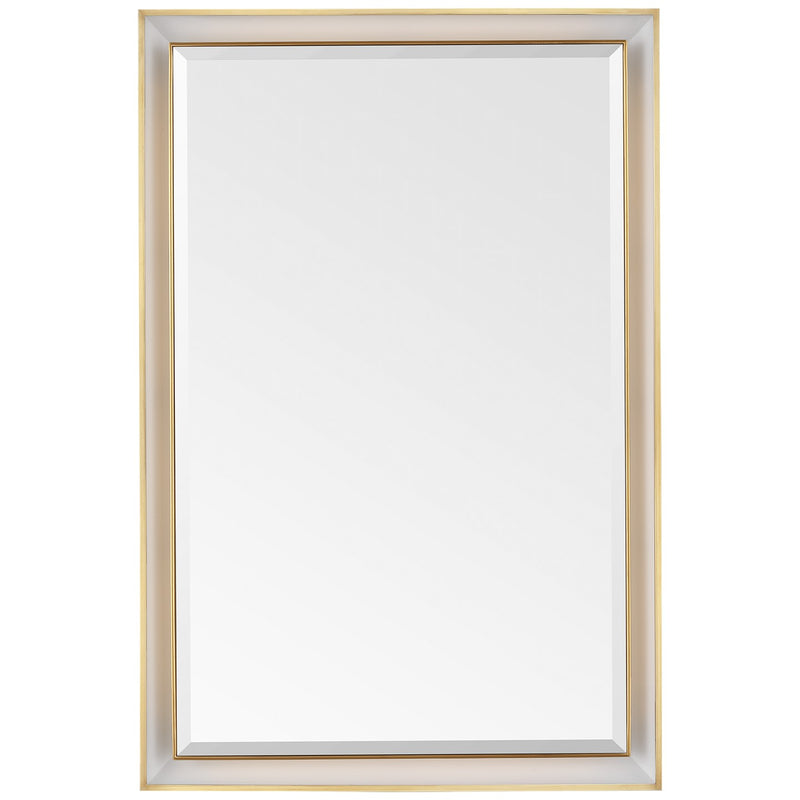 Visual Comfort Signature TOB 2965HAB LED Mirror, Hand-Rubbed Antique Brass