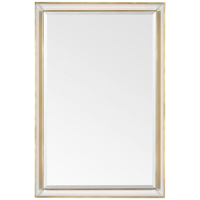 Visual Comfort Signature TOB 2965WHT/G LED Mirror, Matte White and Gild
