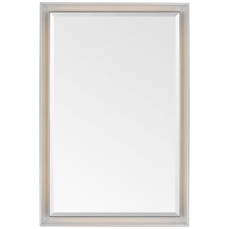 Visual Comfort Signature TOB 2965WHT/PN LED Mirror, Matte White and Polished Nickel