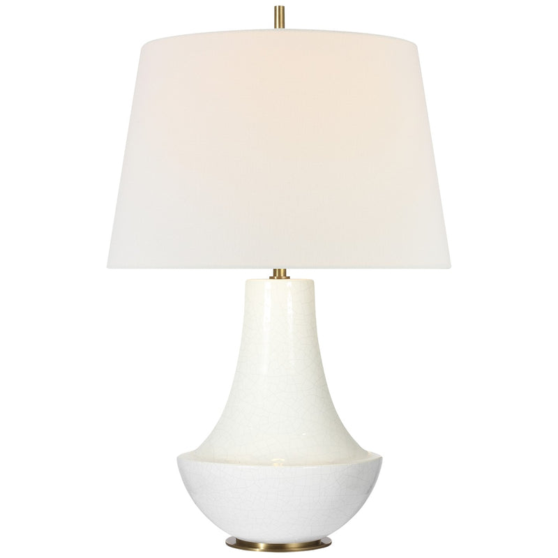 Visual Comfort Signature TOB 3611CIV-L LED Table Lamp, Crackled Ivory