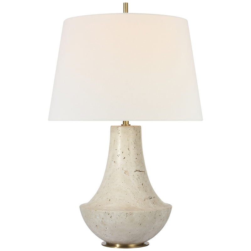 Visual Comfort Signature TOB 3611NT-L LED Table Lamp, Natural Travertine