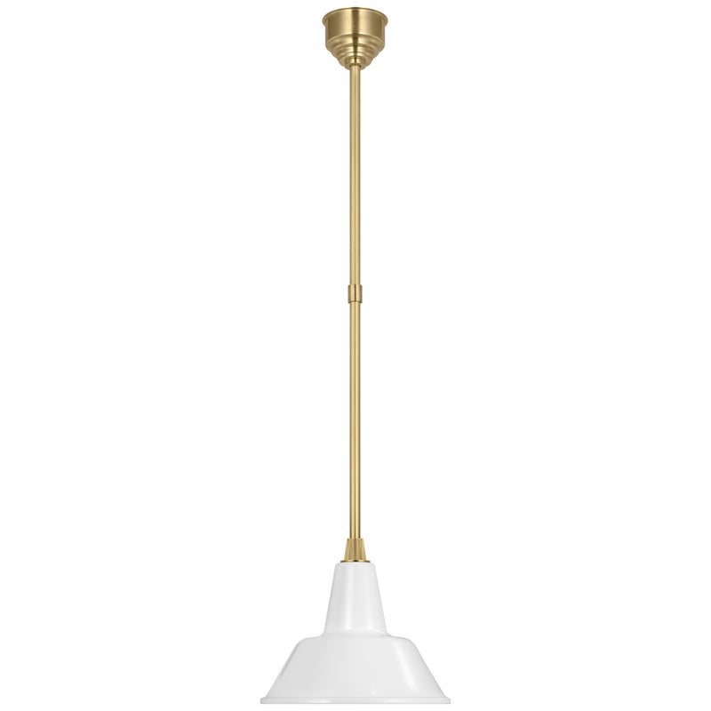 Visual Comfort Signature TOB 5802HAB-WHT LED Pendant, Hand-Rubbed Antique Brass