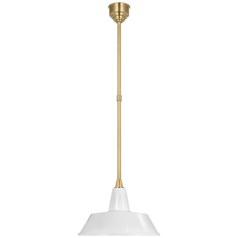 Visual Comfort Signature TOB 5803HAB-WHT LED Pendant, Hand-Rubbed Antique Brass