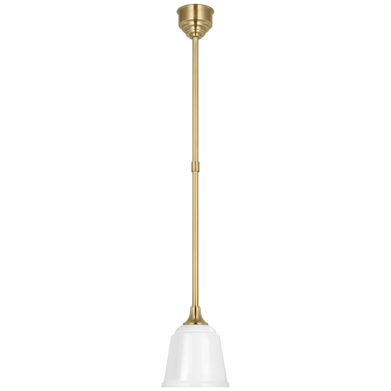 Visual Comfort Signature TOB 5810HAB-WHT LED Pendant, Hand-Rubbed Antique Brass