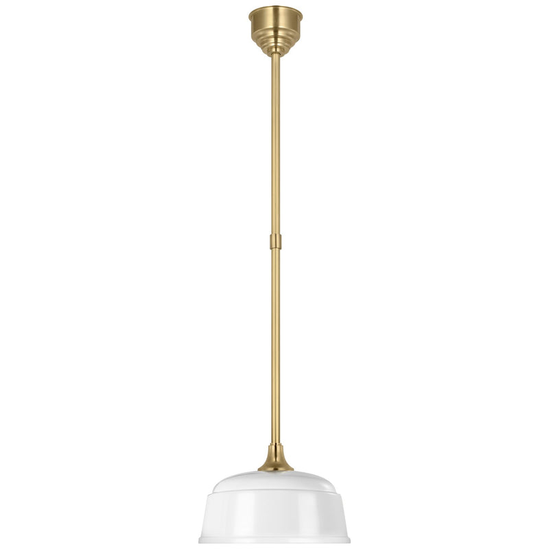 Visual Comfort Signature TOB 5811HAB-WHT LED Pendant, Hand-Rubbed Antique Brass