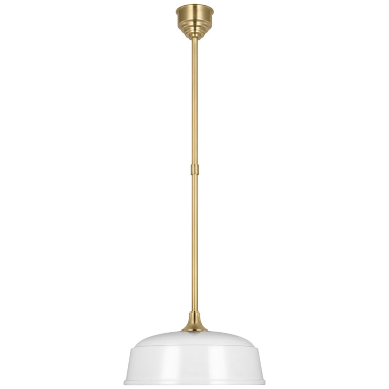 Visual Comfort Signature TOB 5812HAB-WHT LED Pendant, Hand-Rubbed Antique Brass