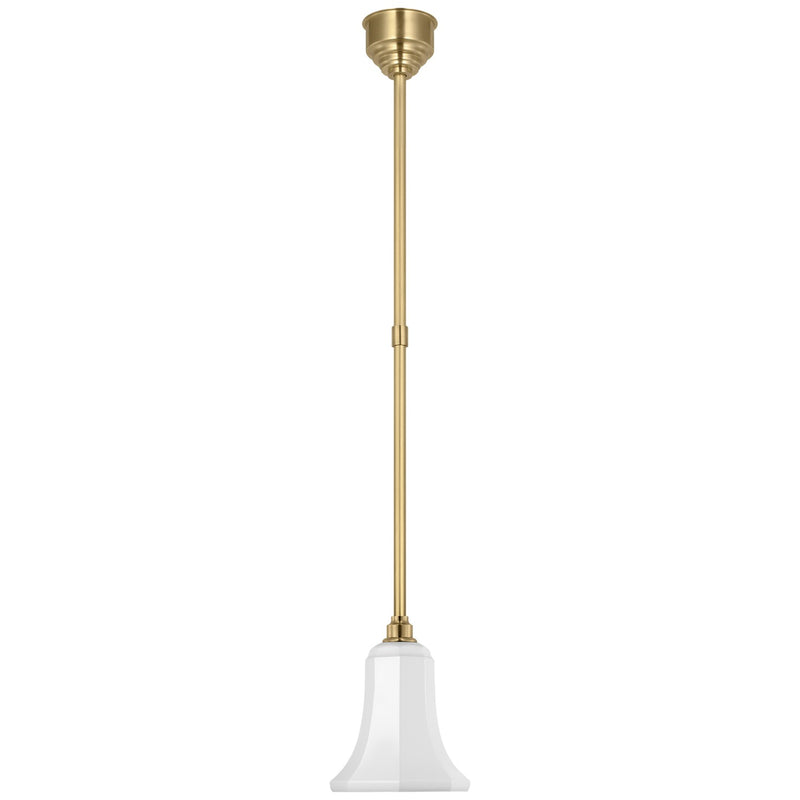 Visual Comfort Signature TOB 5815HAB-WHT LED Pendant, Hand-Rubbed Antique Brass