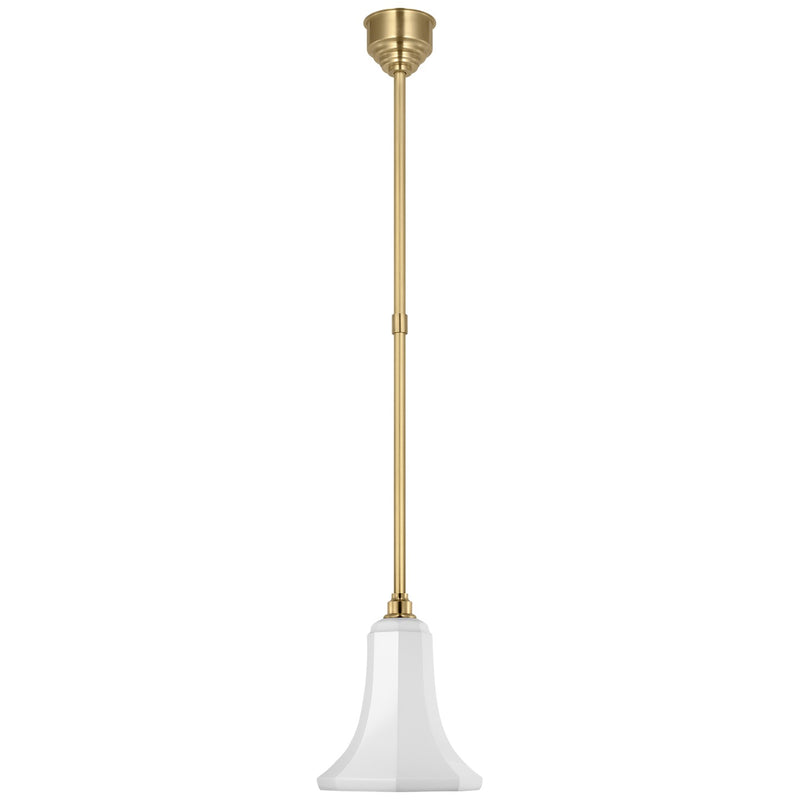 Visual Comfort Signature TOB 5816HAB-WHT LED Pendant, Hand-Rubbed Antique Brass