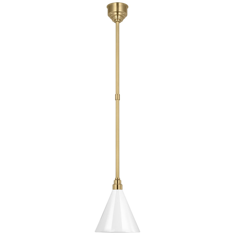 Visual Comfort Signature TOB 5818HAB-WHT LED Pendant, Hand-Rubbed Antique Brass